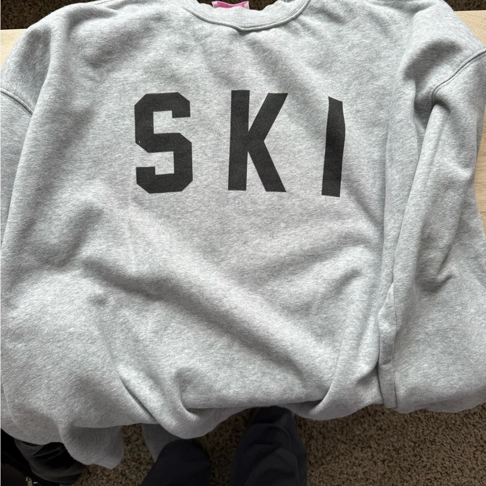 Pink Lily Gray Crew Neck Sweater - Picture 3 of 5